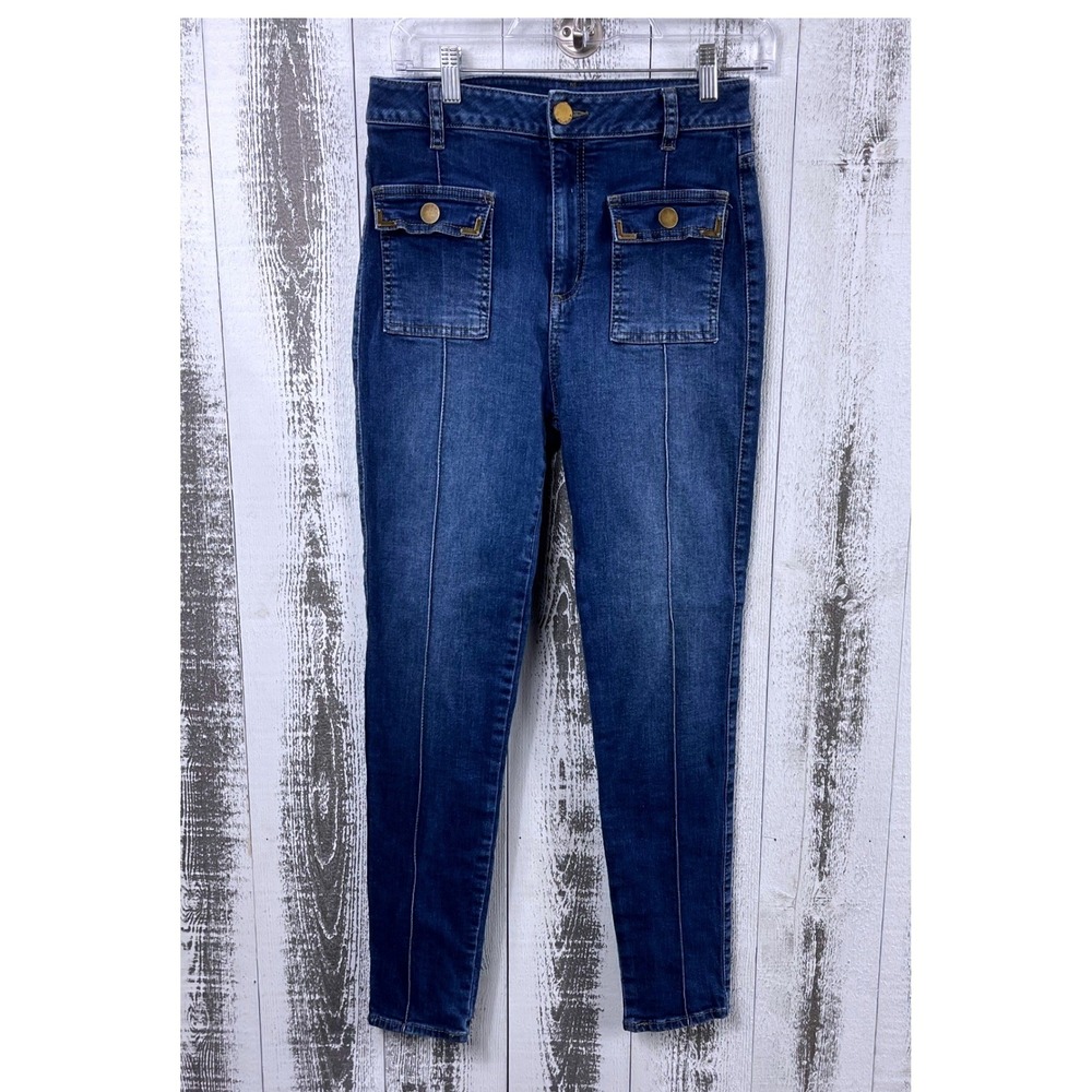 Studio F Bardot High Rise Jeans‎ Skinny Blue Stretch Denim Women Size 10
